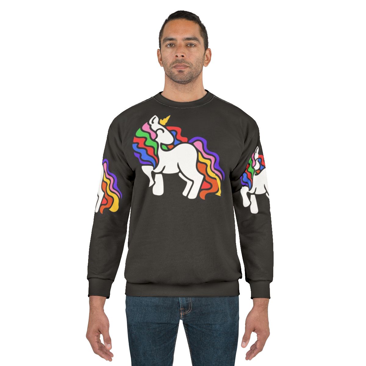 Rainbow unicorn sweatshirt with a vibrant and retro design