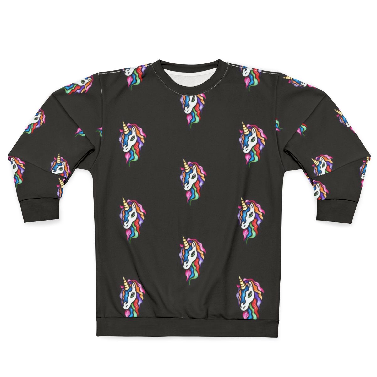 Rainbow unicorn graphic on cozy sweatshirt