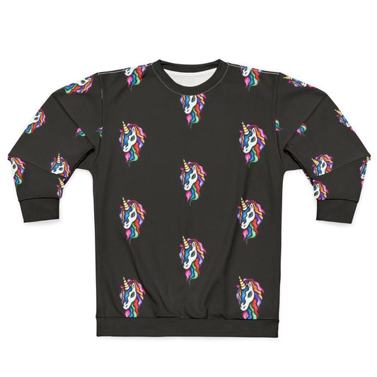 Rainbow unicorn graphic on cozy sweatshirt