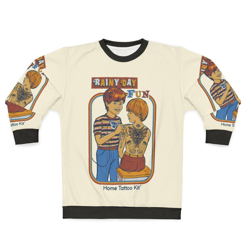 Retro-style rainy day fun sweatshirt