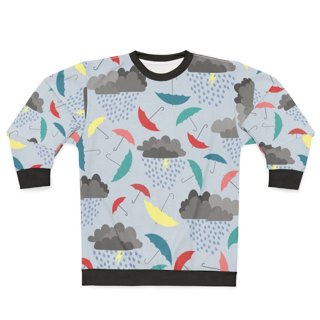 Rainy day sweatshirt with spring pattern