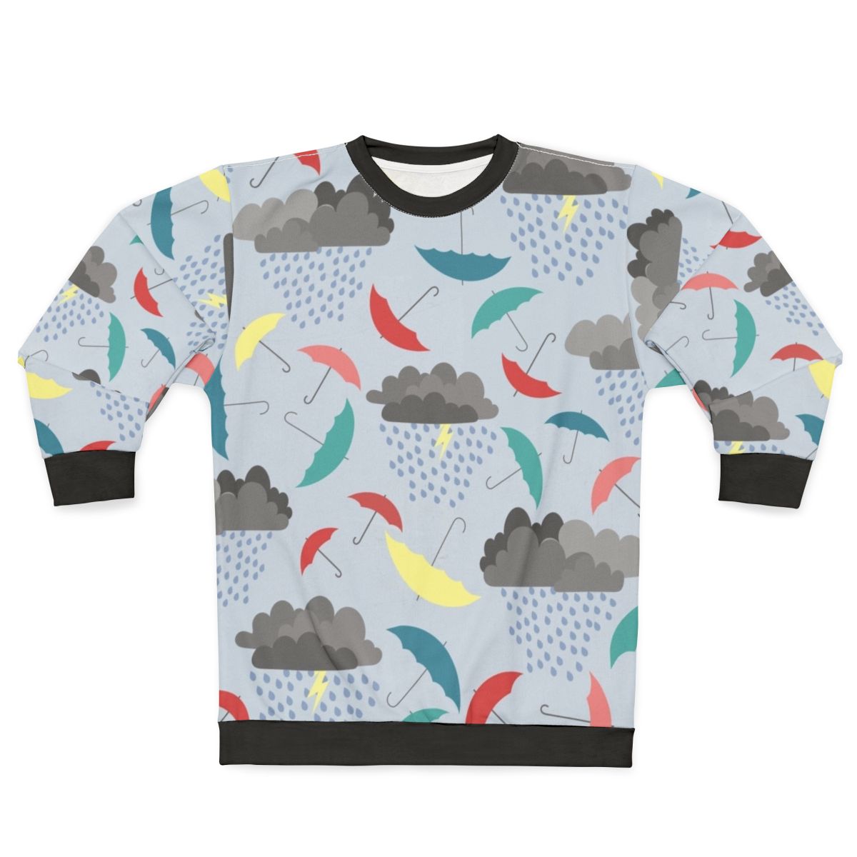 Rainy day sweatshirt with spring pattern