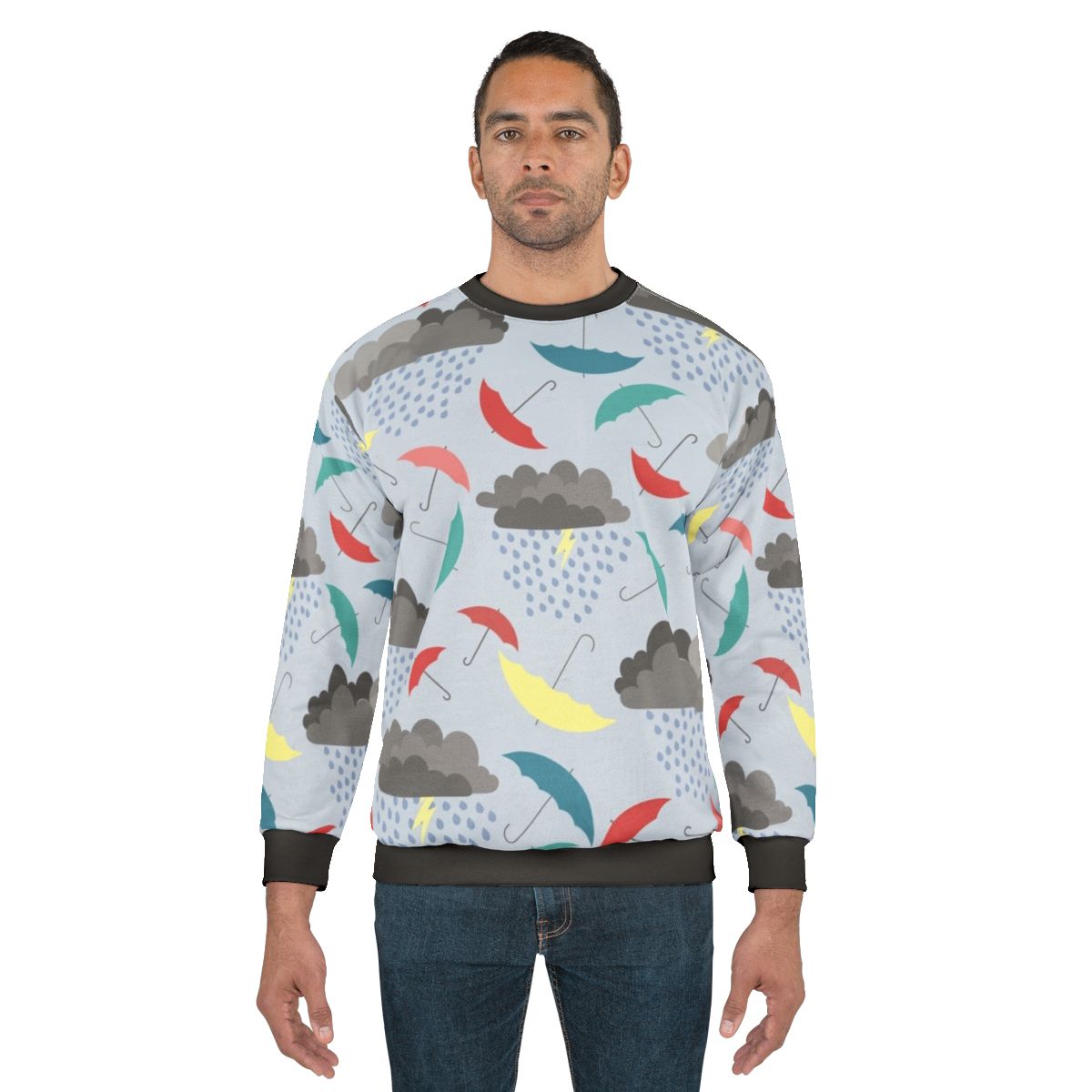 Rainy day sweatshirt with spring pattern