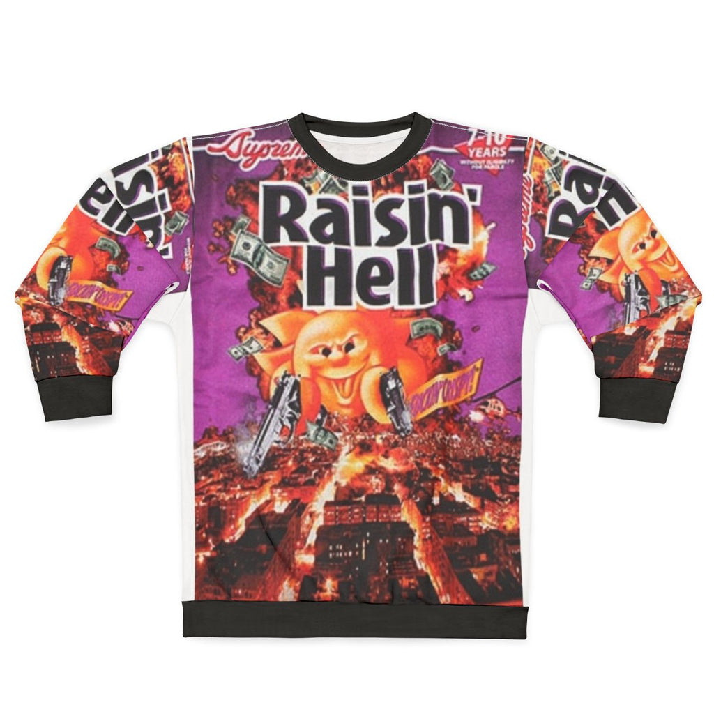 Raisin hell sweatshirt, supreme apparel graphic tee