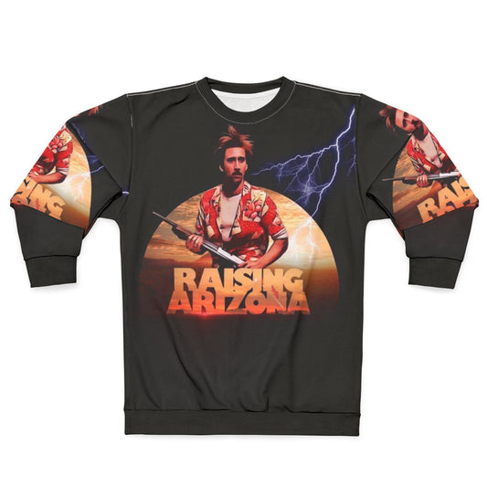 "Raising Arizona" movie-inspired graphic sweatshirt with Nicholas Cage