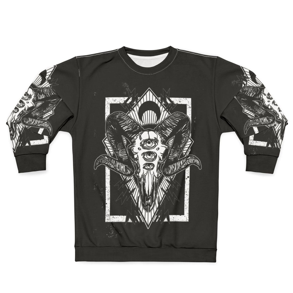 Ram skull monochrome sweatshirt design
