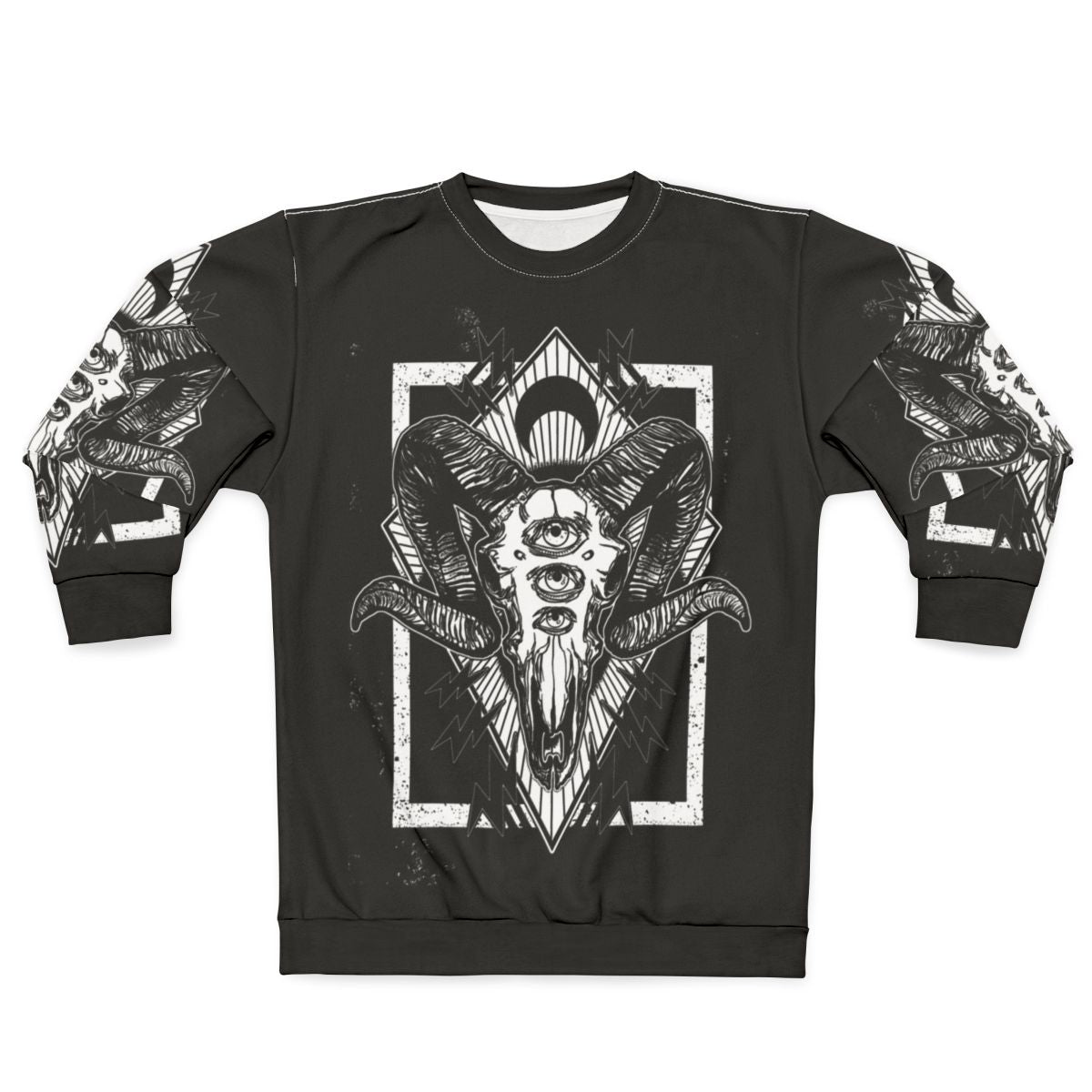 Ram skull monochrome sweatshirt design