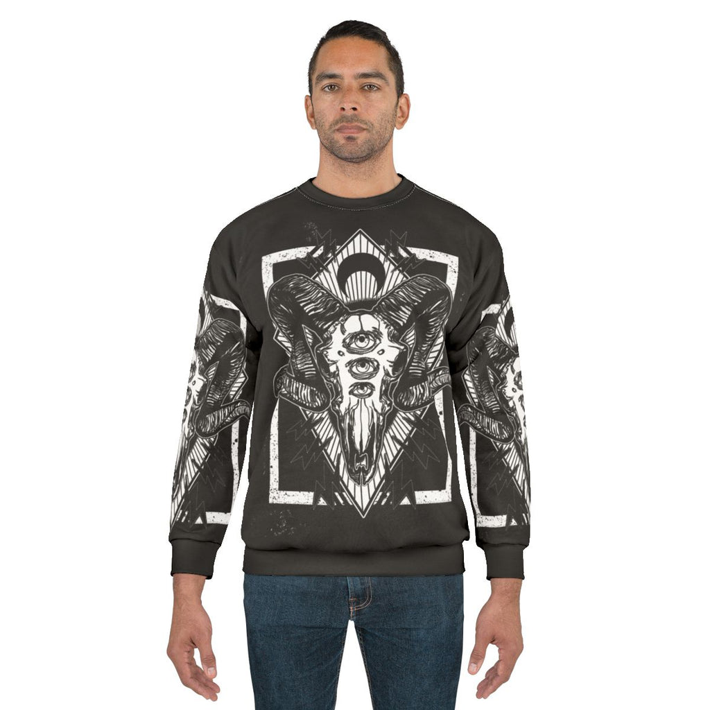 Ram skull monochrome sweatshirt design