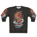 Ramen Dragon Sweatshirt with Japanese Art Inspired Kaiju Food Design