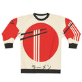 Retro ramen noodle bowl graphic on a sweatshirt