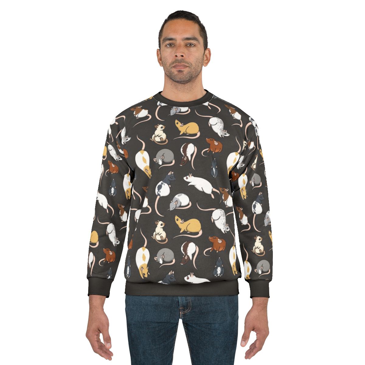Rats Hooded Sweatshirt with Cute Rat Art Design