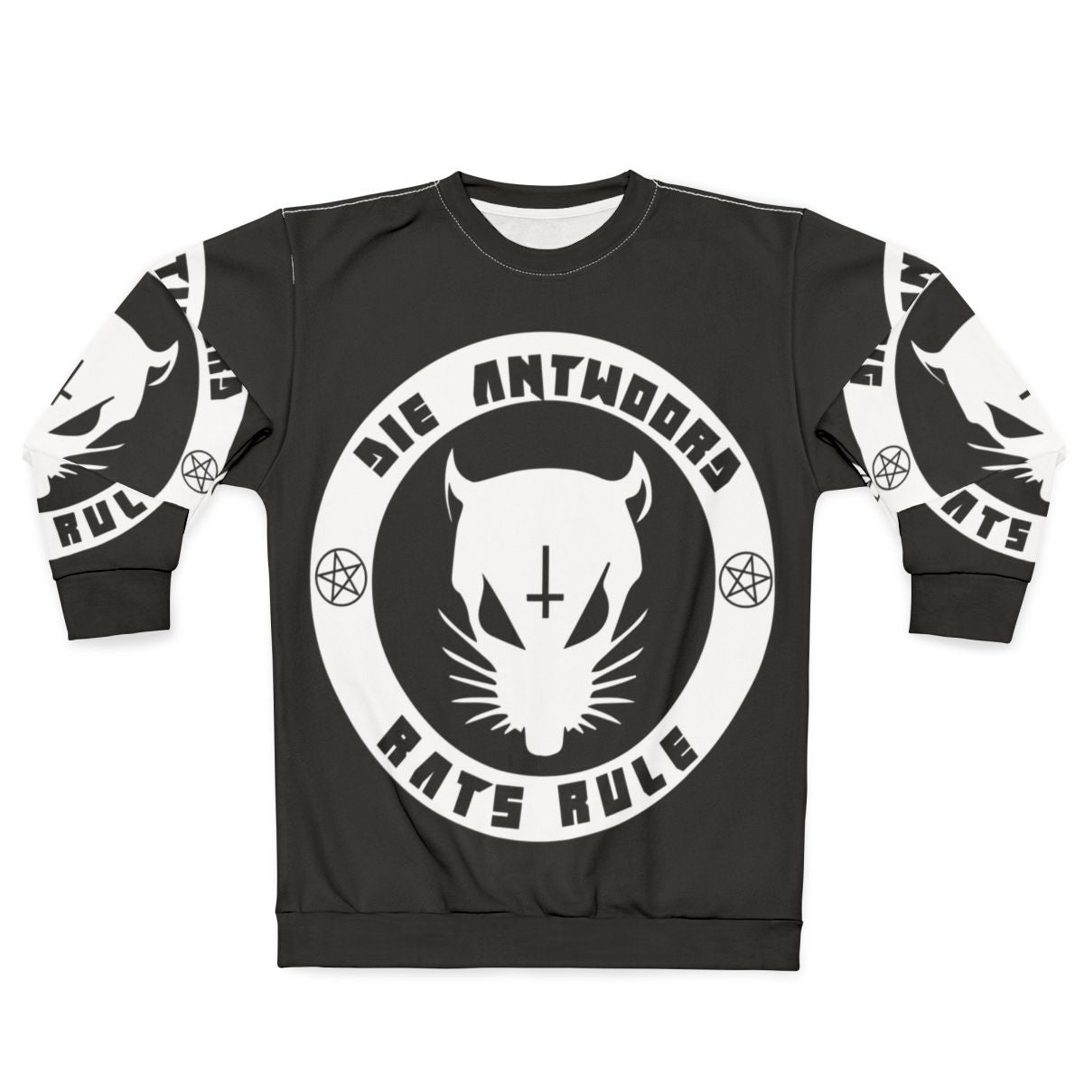 White sweatshirt with hip hop and street style graphics