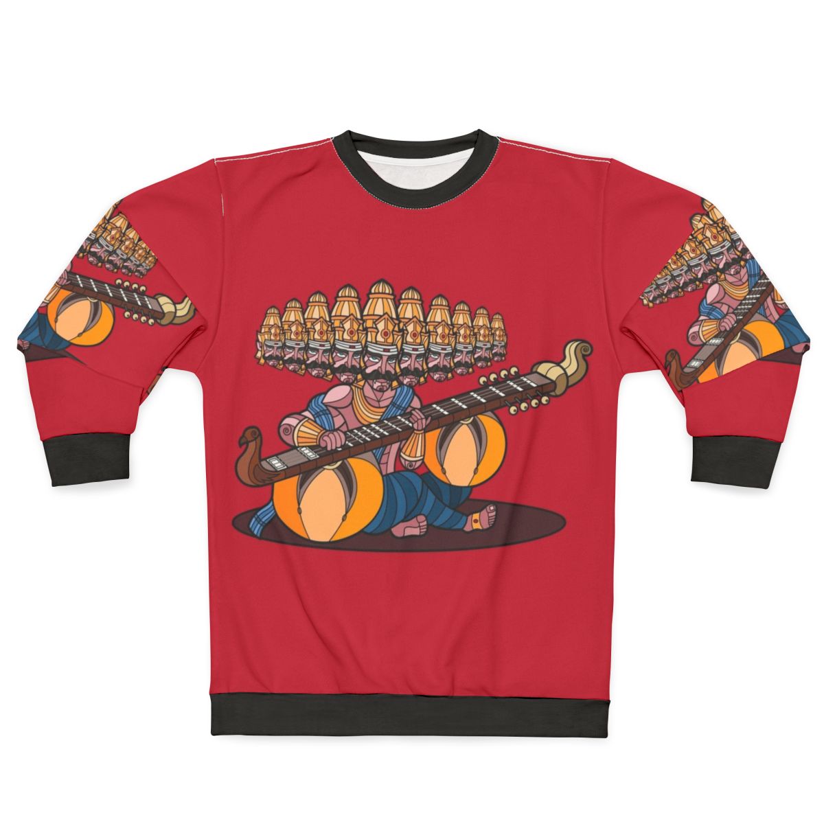 Ravana's Music Sweatshirt featuring Indian Mythology and Veena