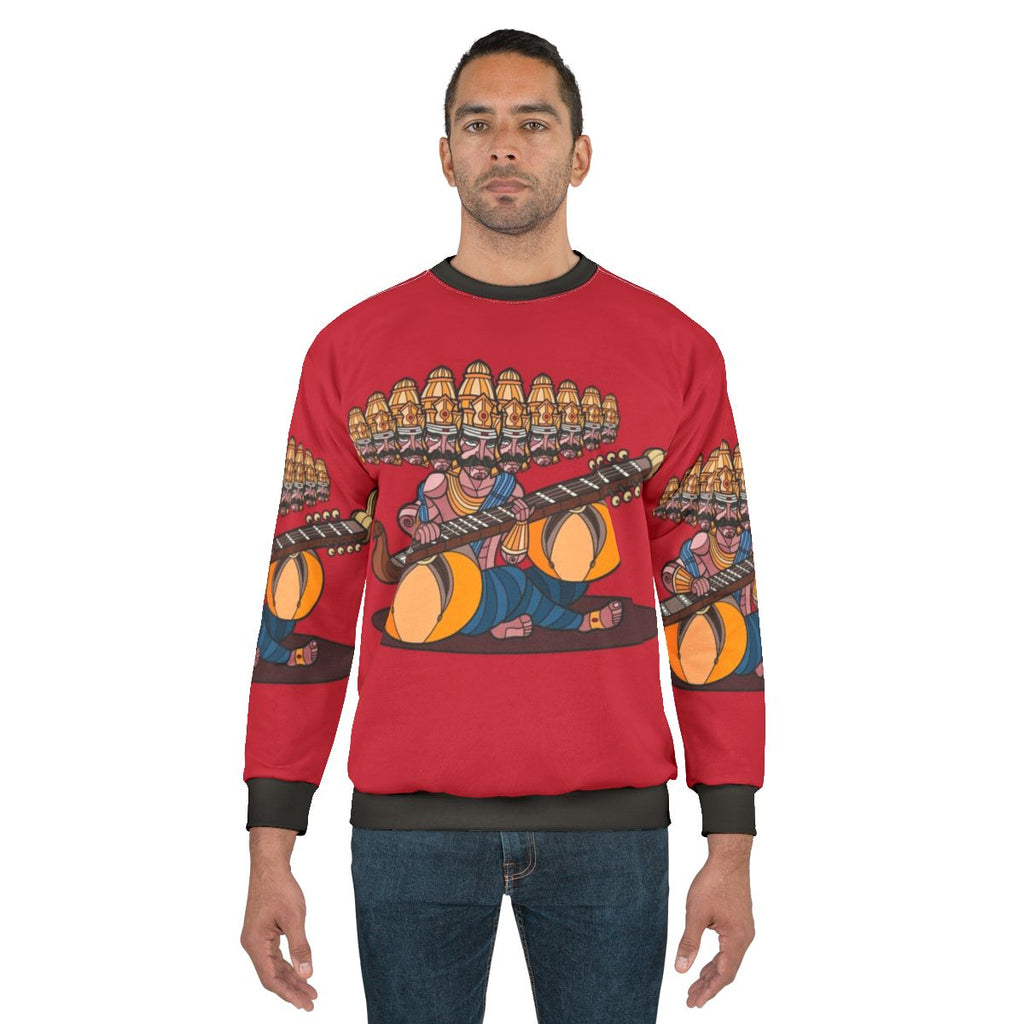 Ravana's Music Sweatshirt featuring Indian Mythology and Veena