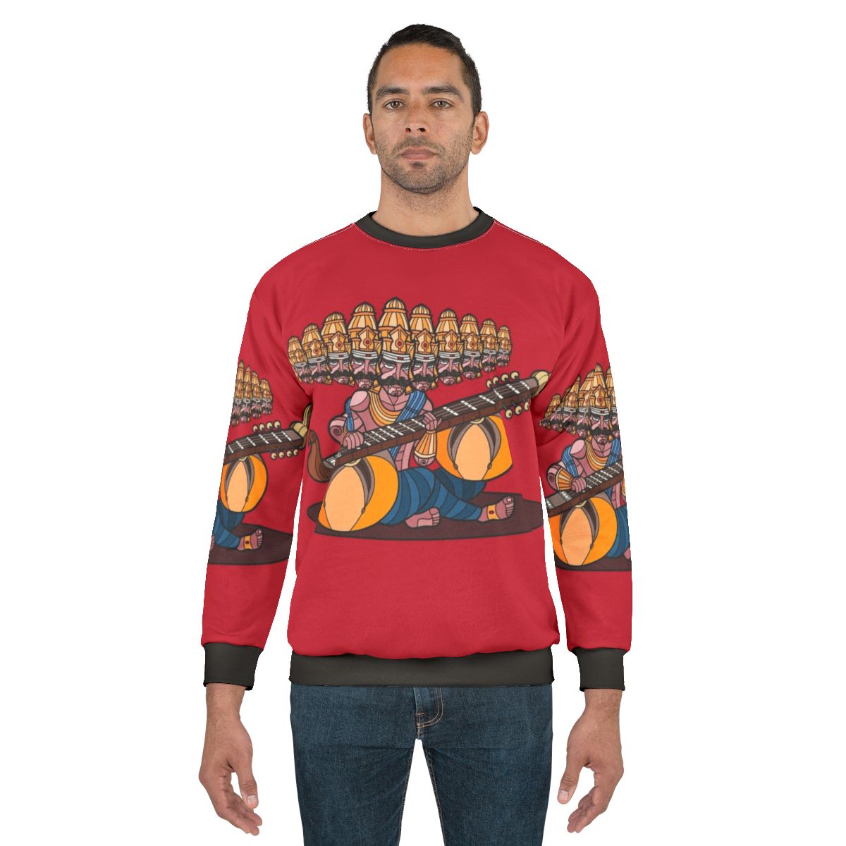 Ravana's Music Sweatshirt featuring Indian Mythology and Veena