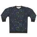Raven pattern gothic sweatshirt with dark bird graphic design