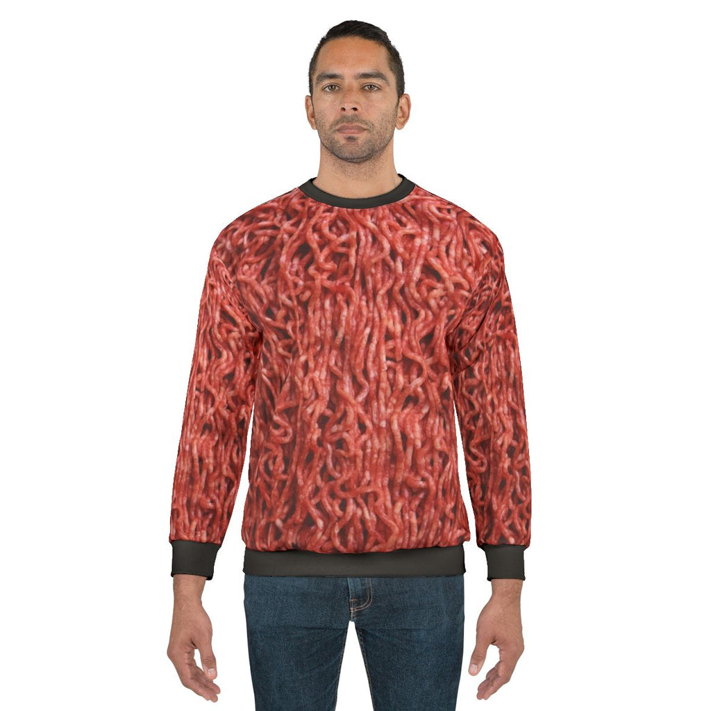 Raw ground beef sweatshirt, perfect for meat lovers this Halloween