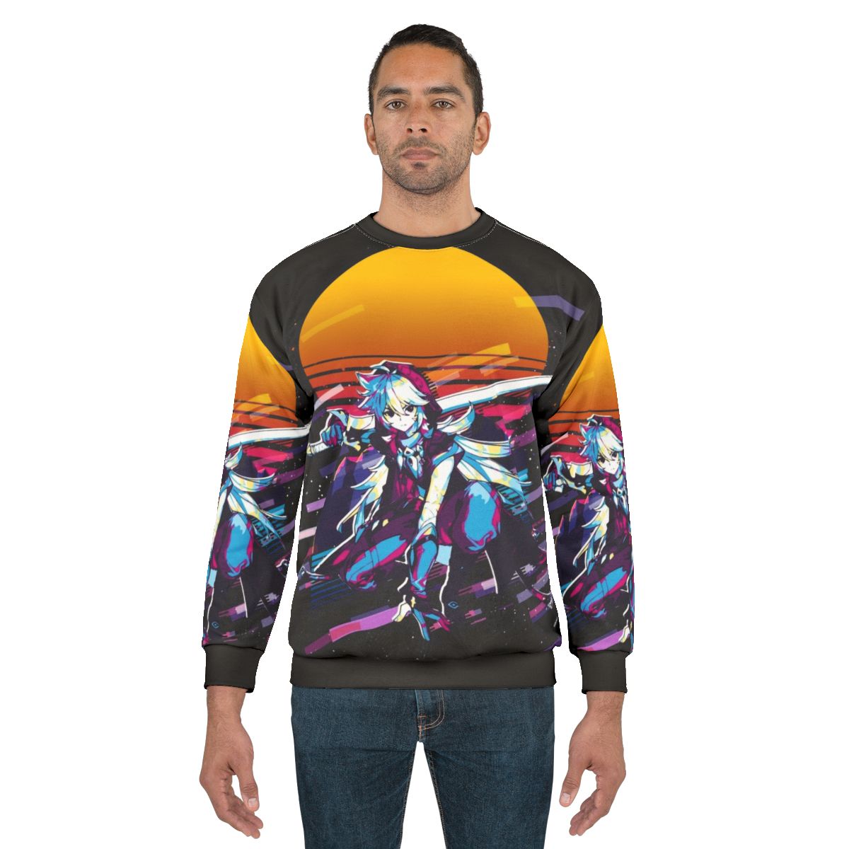 Razor Genshin Impact Retro 80s Style Sweatshirt