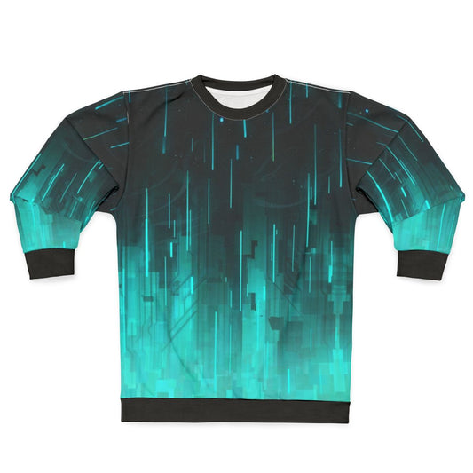 Geometric abstract sweatshirt with tech-inspired design