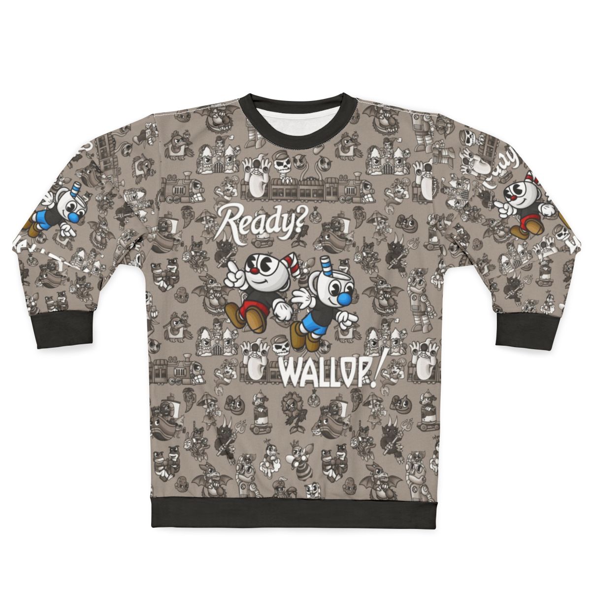 Cuphead themed gaming sweatshirt