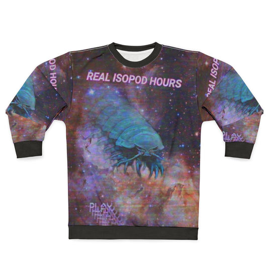 Isopod marine meme sweatshirt with vaporwave and crustacean design