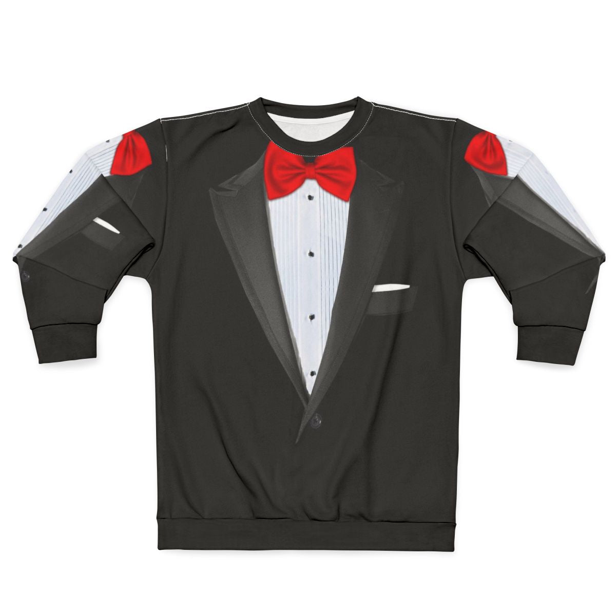 Realistic tuxedo sweatshirt with tuxedo shirt design