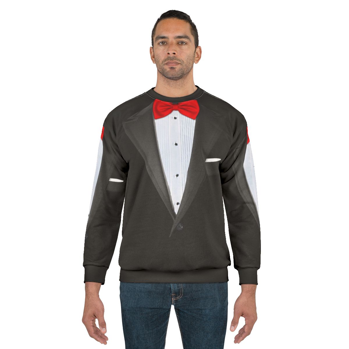 Realistic tuxedo sweatshirt with tuxedo shirt design