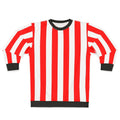Red and White Vertical Striped Sweatshirt