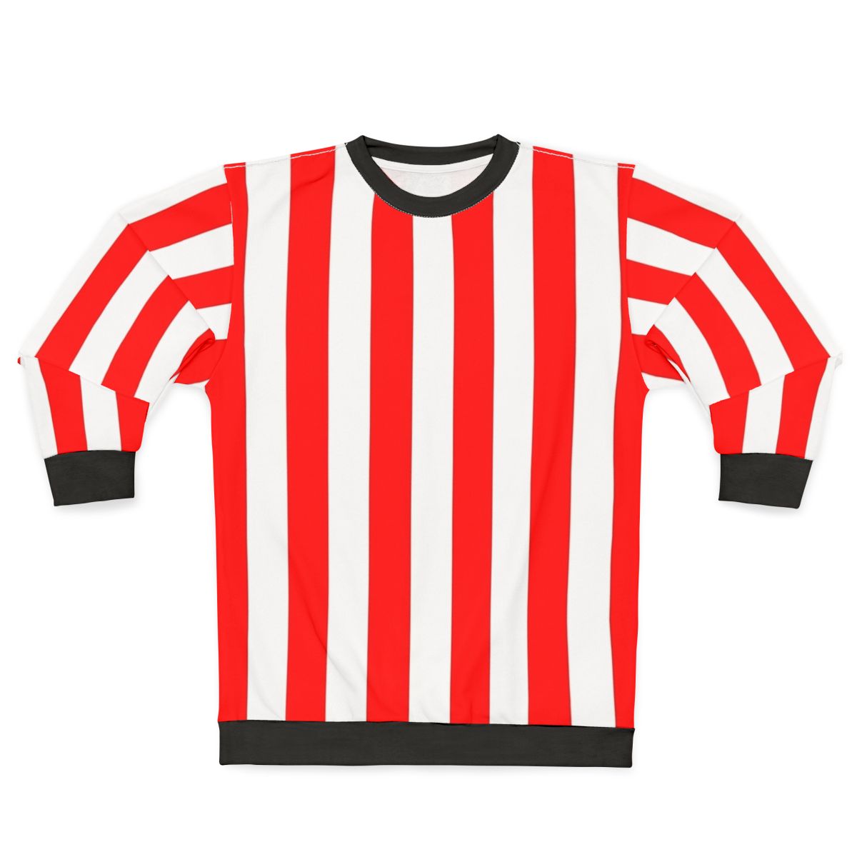 Red and White Vertical Striped Sweatshirt