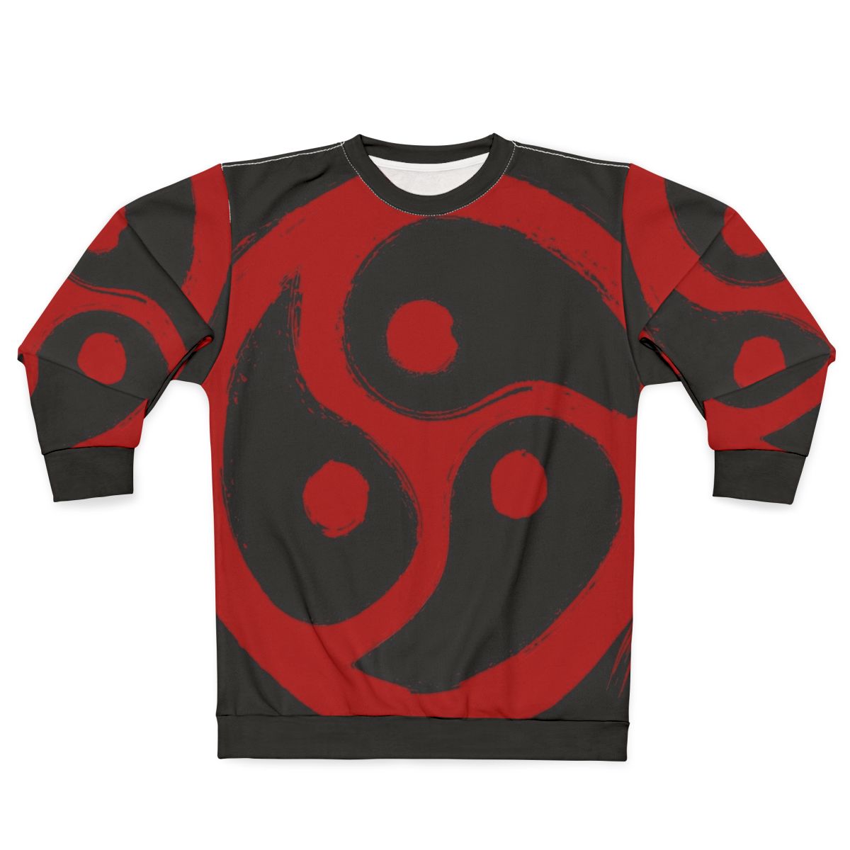 "Red BDSM triskelion grunge sweatshirt"