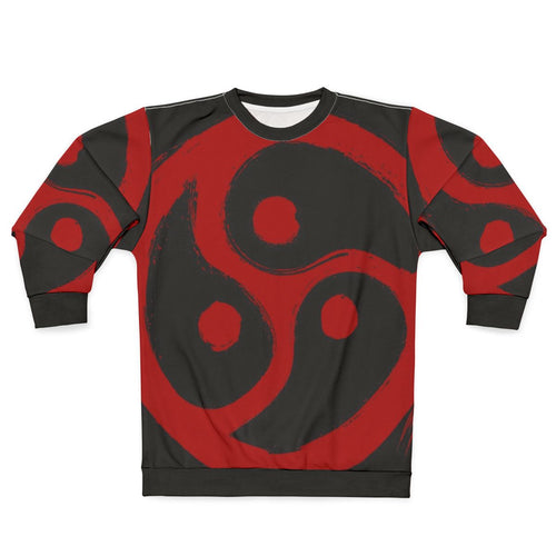"Red BDSM triskelion grunge sweatshirt"