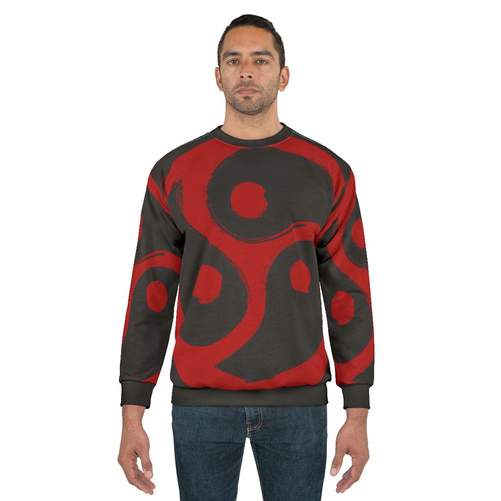 "Red BDSM triskelion grunge sweatshirt"