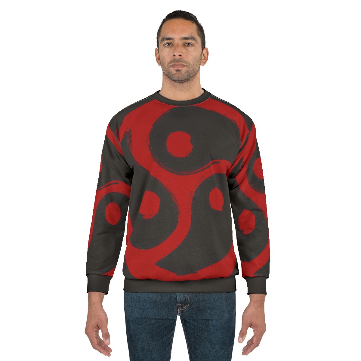 "Red BDSM triskelion grunge sweatshirt"