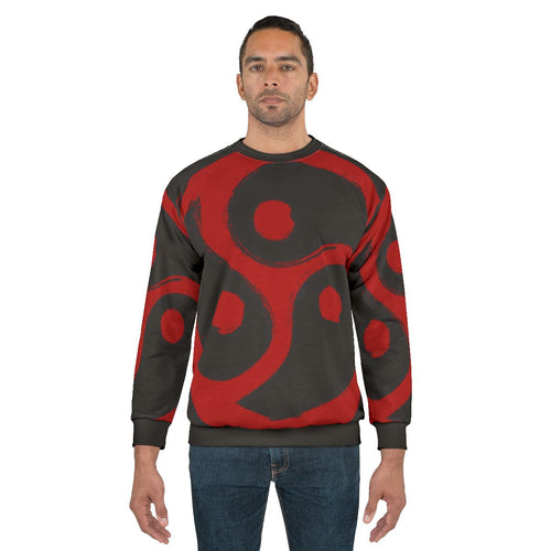 "Red BDSM triskelion grunge sweatshirt"