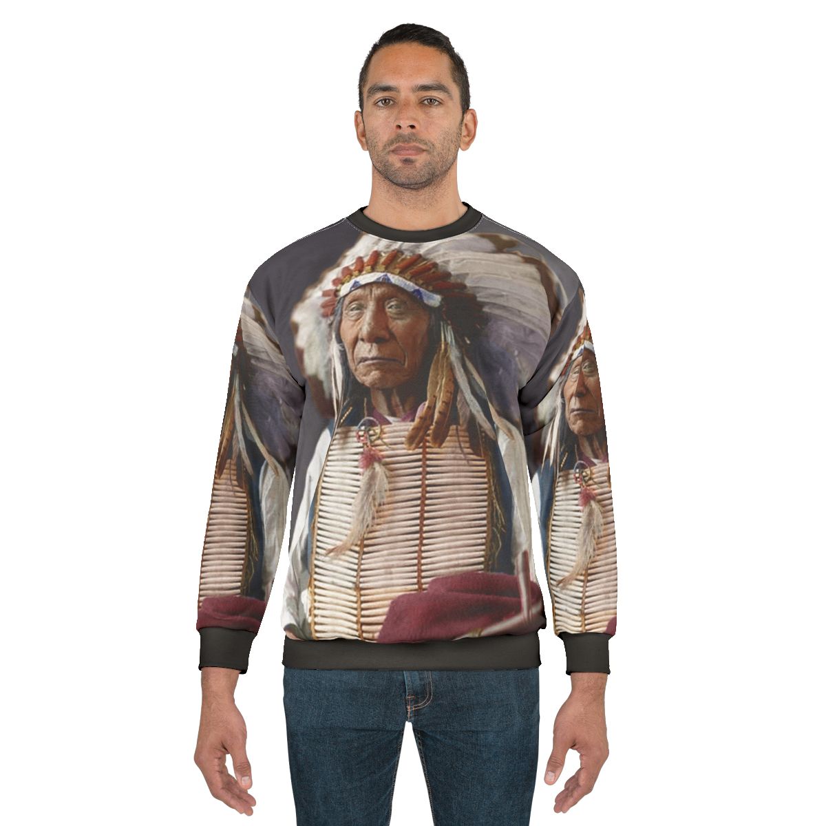 Red Cloud Lakota Sweatshirt featuring historic Native American leader