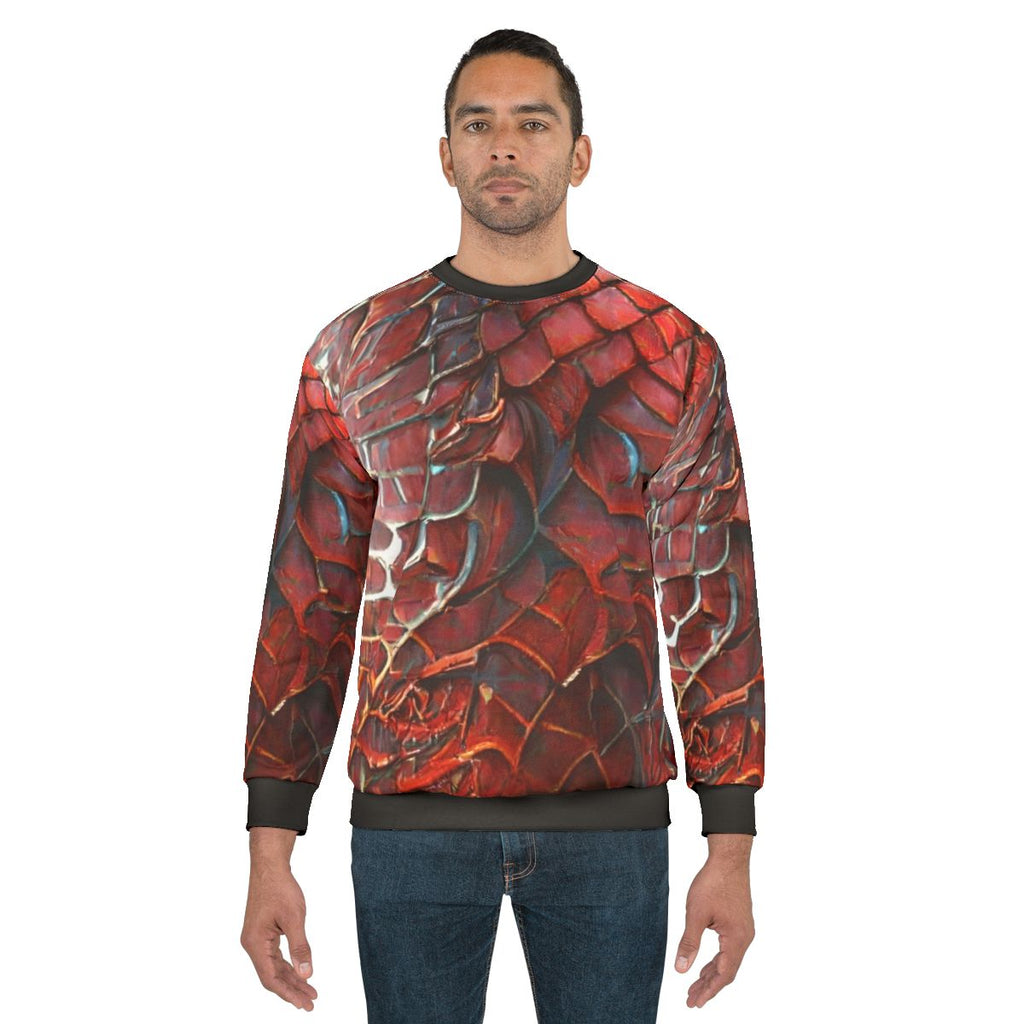 Iridescent red dragon scales sweatshirt