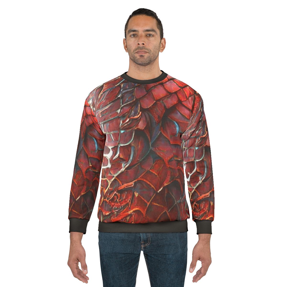 Iridescent red dragon scales sweatshirt