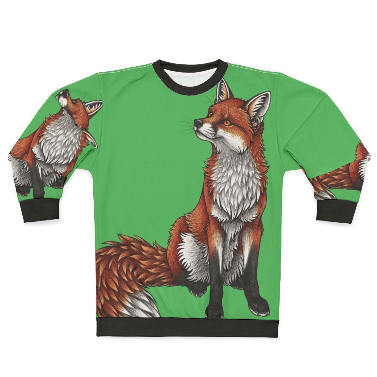 Cozy red fox sweatshirt with a cute animal design