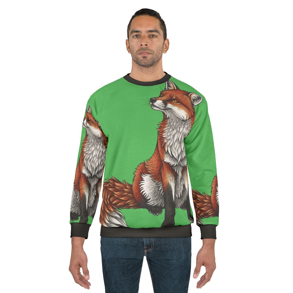 Cozy red fox sweatshirt with a cute animal design