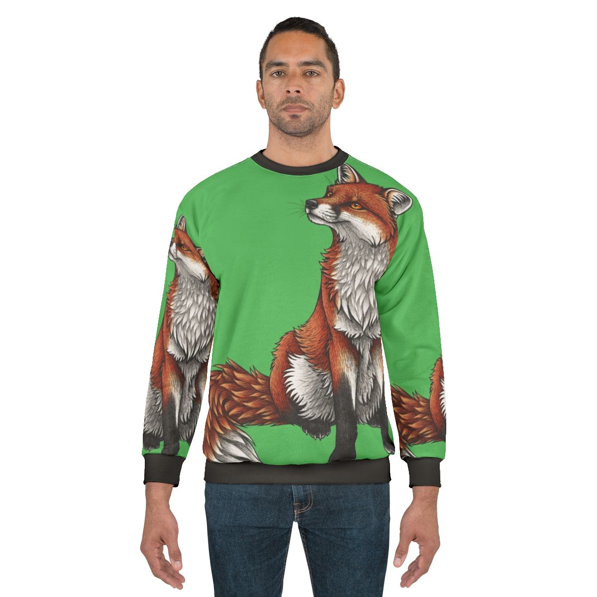 Cozy red fox sweatshirt with a cute animal design