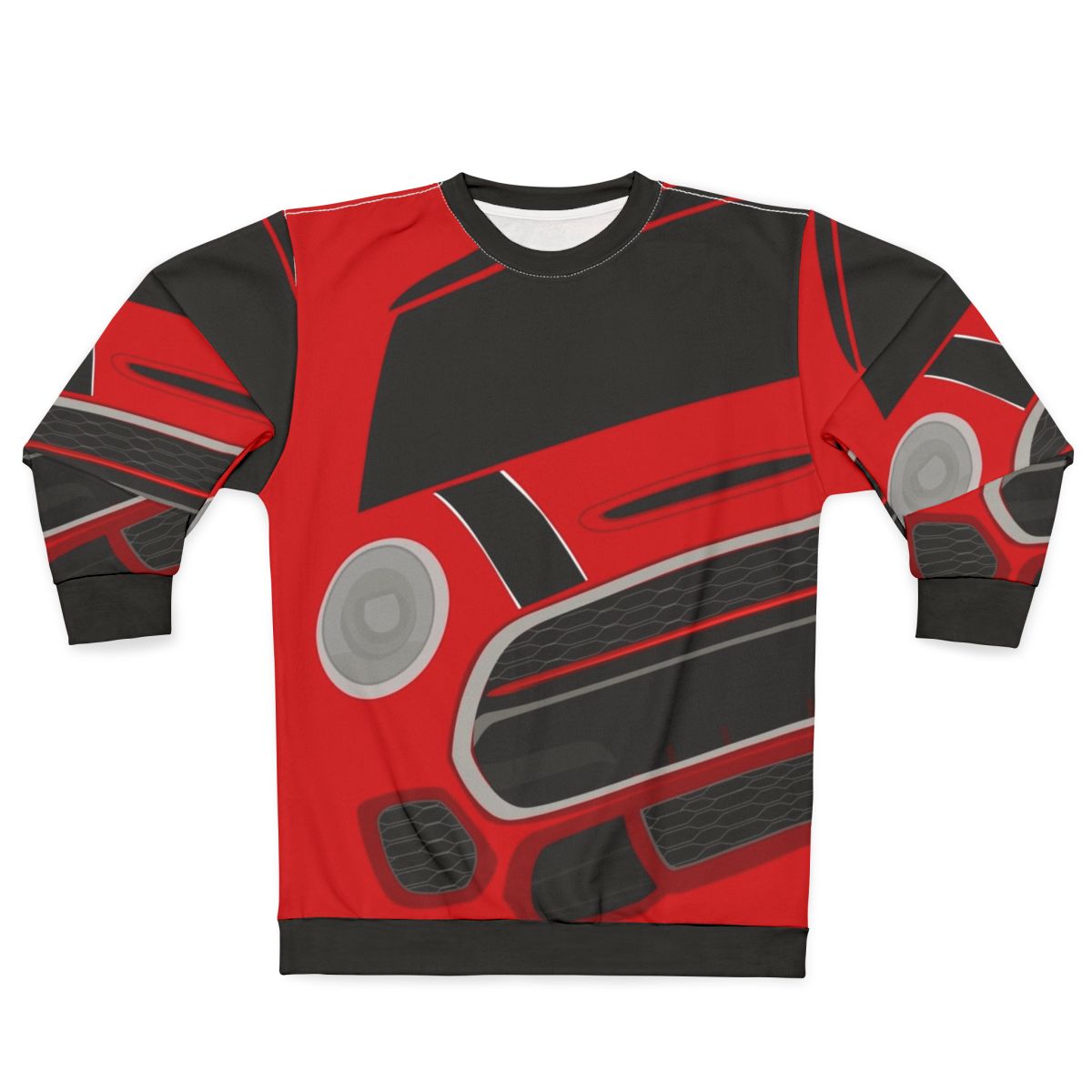 Red Italian Job Sweatshirt with Stylish Mini Cooper JCW Design