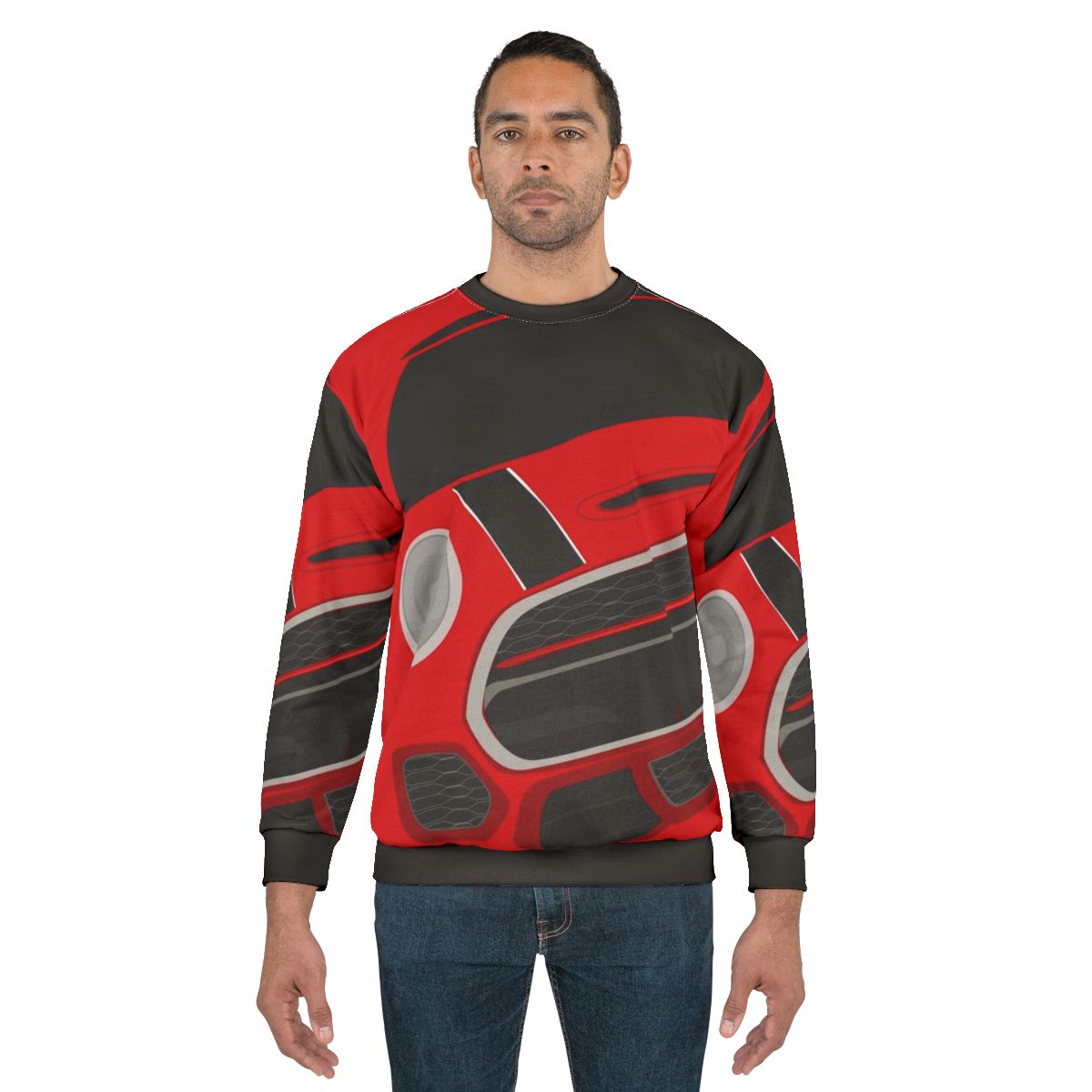 Red Italian Job Sweatshirt with Stylish Mini Cooper JCW Design