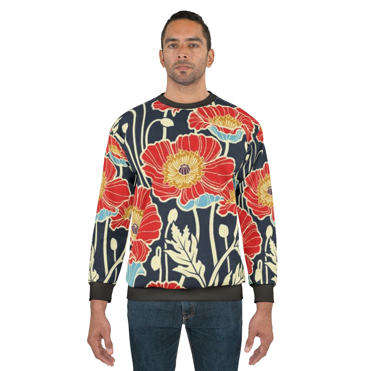 Botanical floral patterned sweatshirt