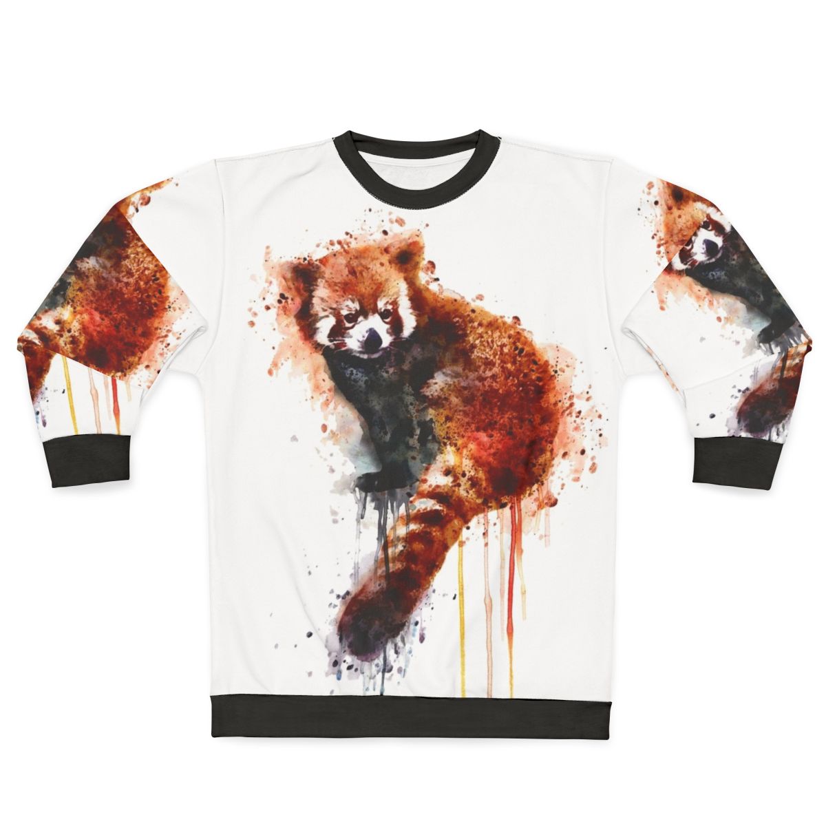 Adorable red panda sweatshirt with watercolor animal art