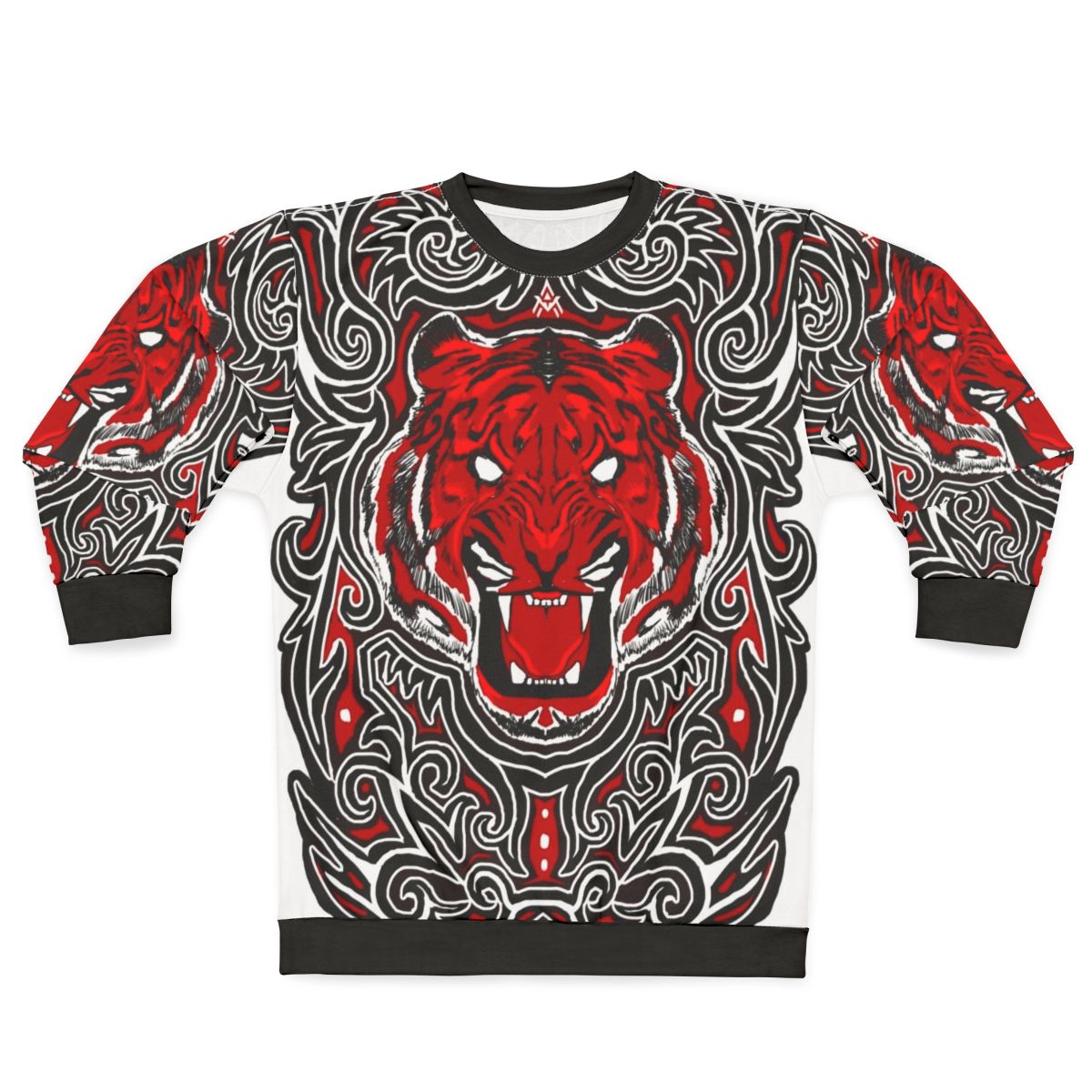 Batak Inspired Red Tiger Angry Monster Sweatshirt