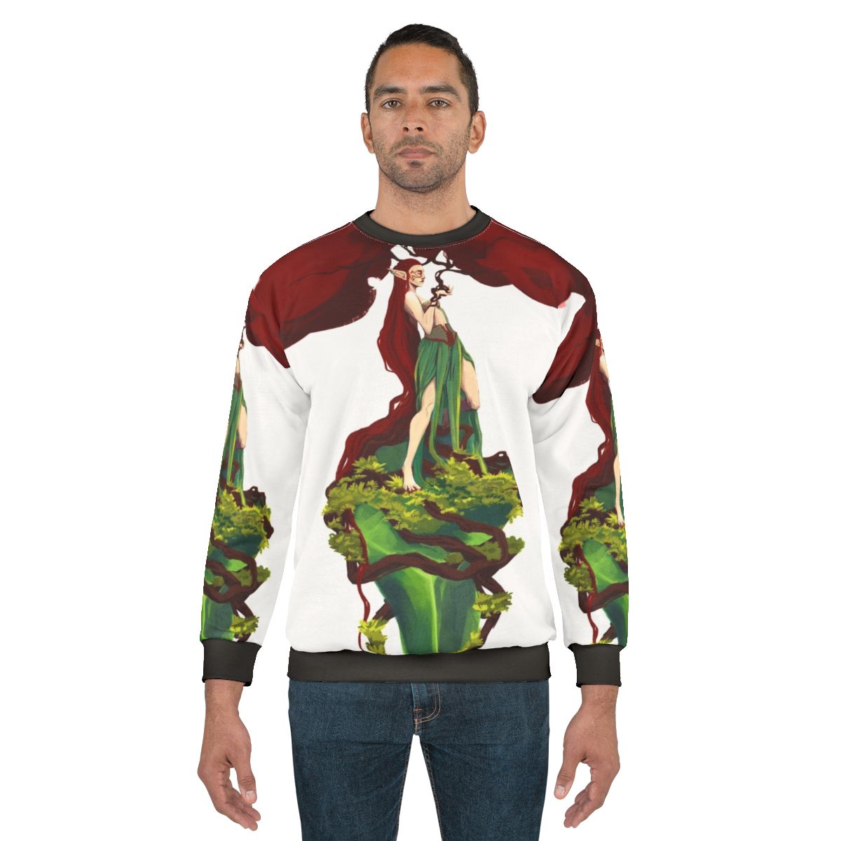 Red tree design sweatshirt