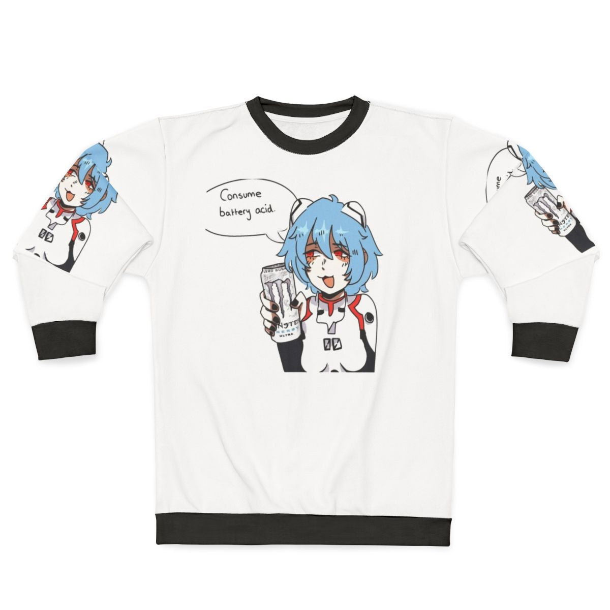 Rei Ayanami Inspired Evangelion Sweatshirt with Monster Ultra