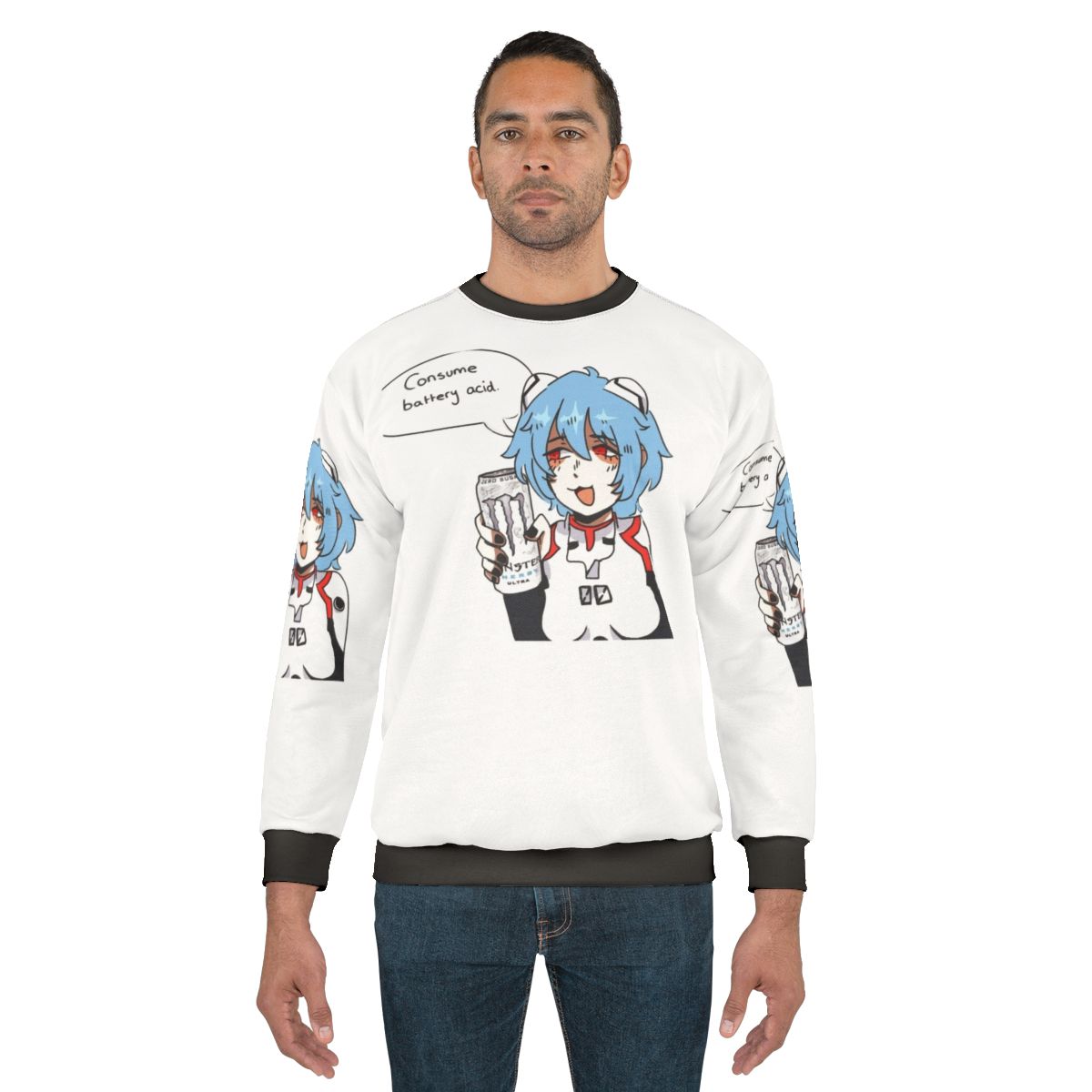 Rei Ayanami Inspired Evangelion Sweatshirt with Monster Ultra