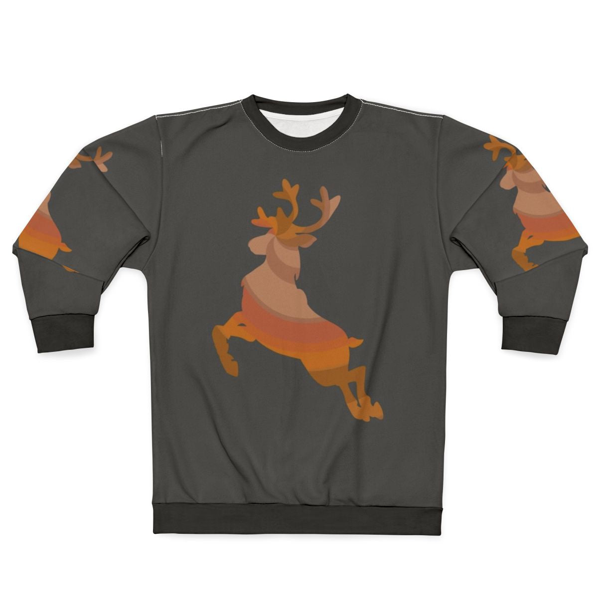 Reindeer sweatshirt with colorful legendary animal art design