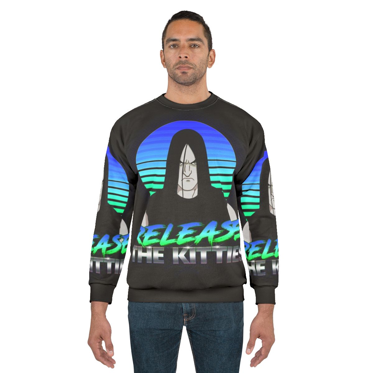 Release The Kitties Metalocalypse Dethklok Heavy Metal Band Cartoon Apparel Sweatshirt